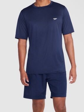 Speedo Navy Short Sleeve Swim Shirt